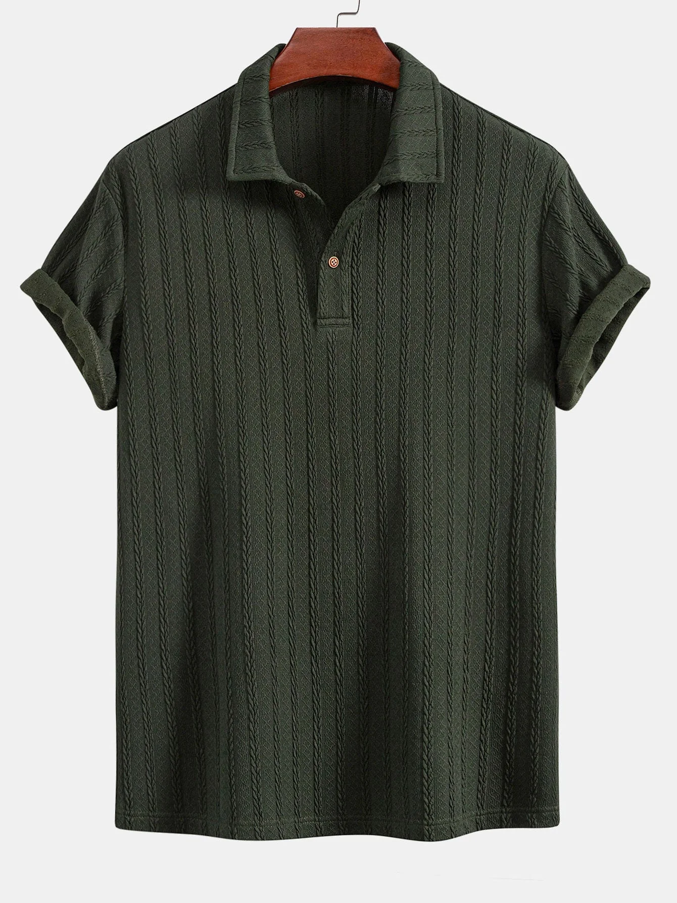 John | Twist Texture Knit Polo Shirt - Image 3