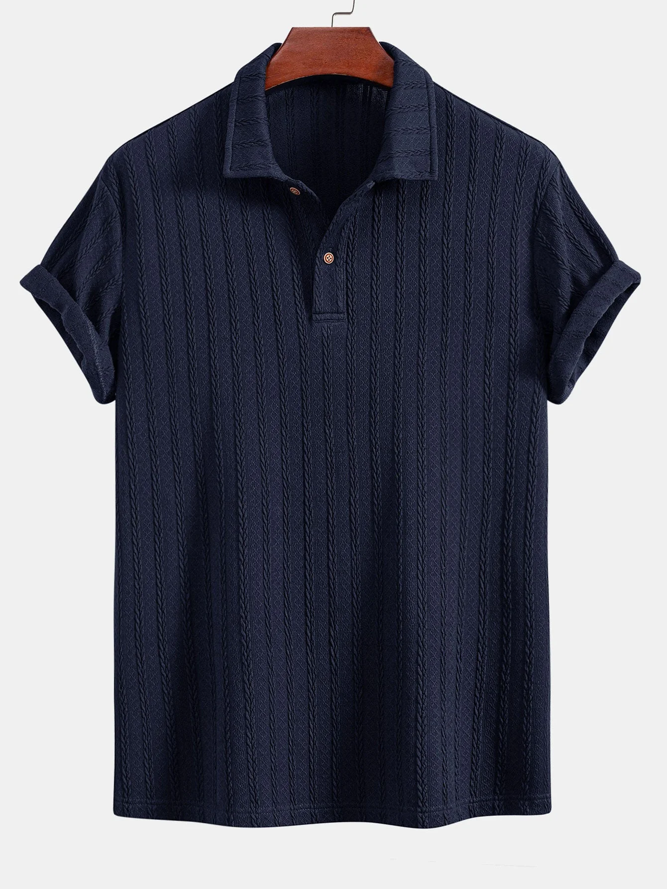 John | Twist Texture Knit Polo Shirt - Image 5