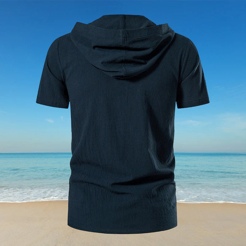 Johnathan® | Solid Color T-Shirt With Drawstring And Hood - Image 2