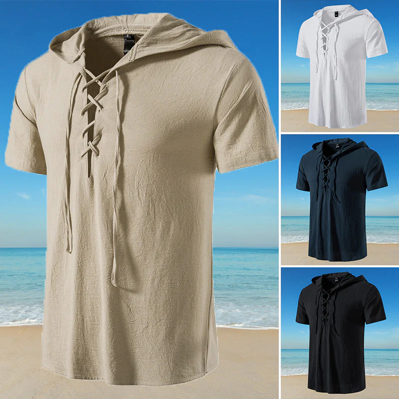 Johnathan® | Solid Color T-Shirt With Drawstring And Hood - Image 4
