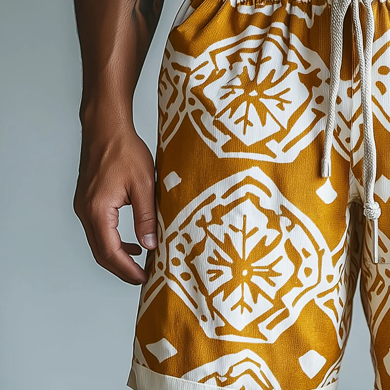 Johnny | Men'S Summer Fashion Printed Polyester Blended Casual Shorts - Image 3