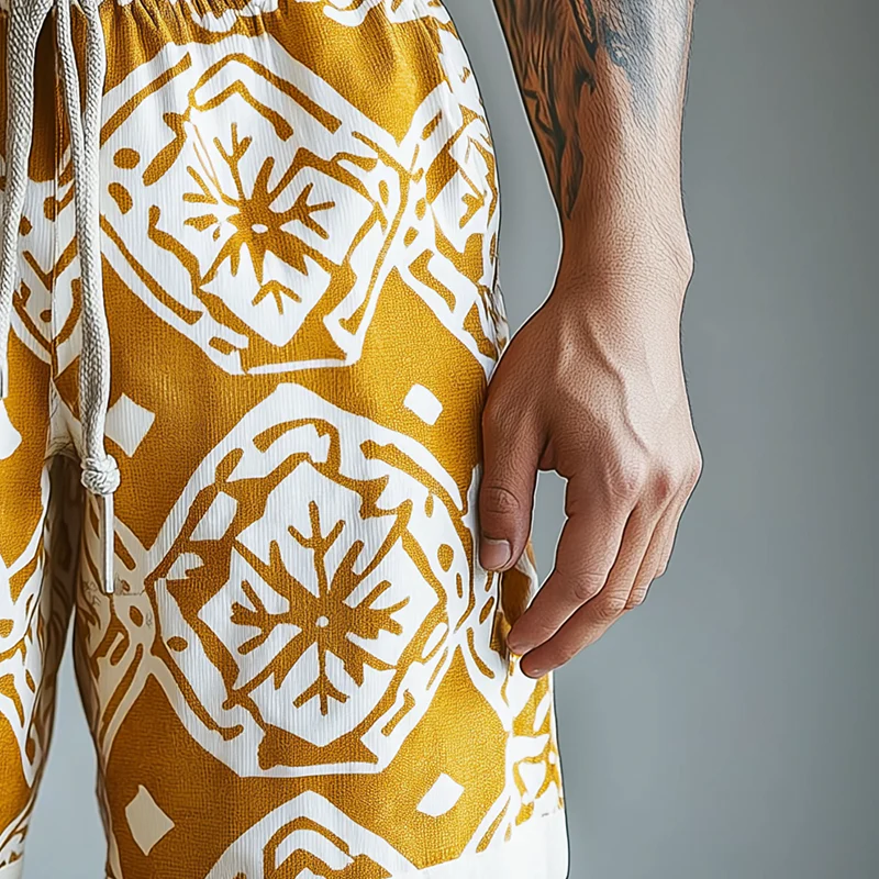 Johnny | Men'S Summer Fashion Printed Polyester Blended Casual Shorts - Image 4