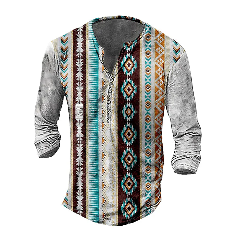 Jon® | Men'S Casual Long-Sleeved V-Neck Printed T-Shirt - Image 10