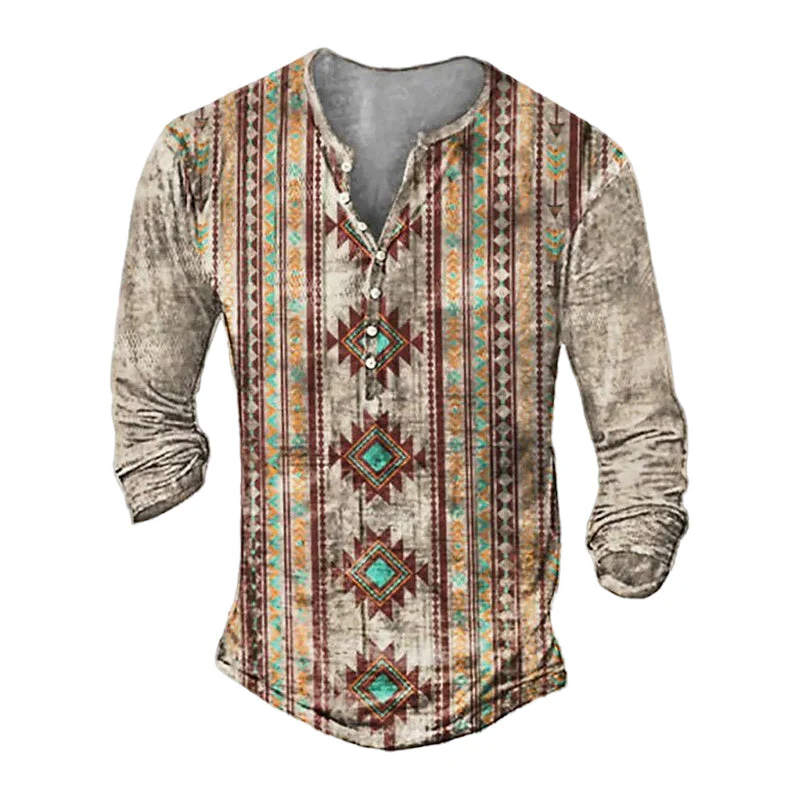 Jon® | Men'S Casual Long-Sleeved V-Neck Printed T-Shirt - Image 11