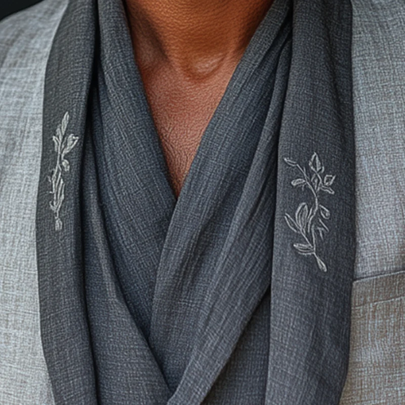 Jon | Men'S Summer Fashion Light Linen Embroidered Suit Jacket - Image 3