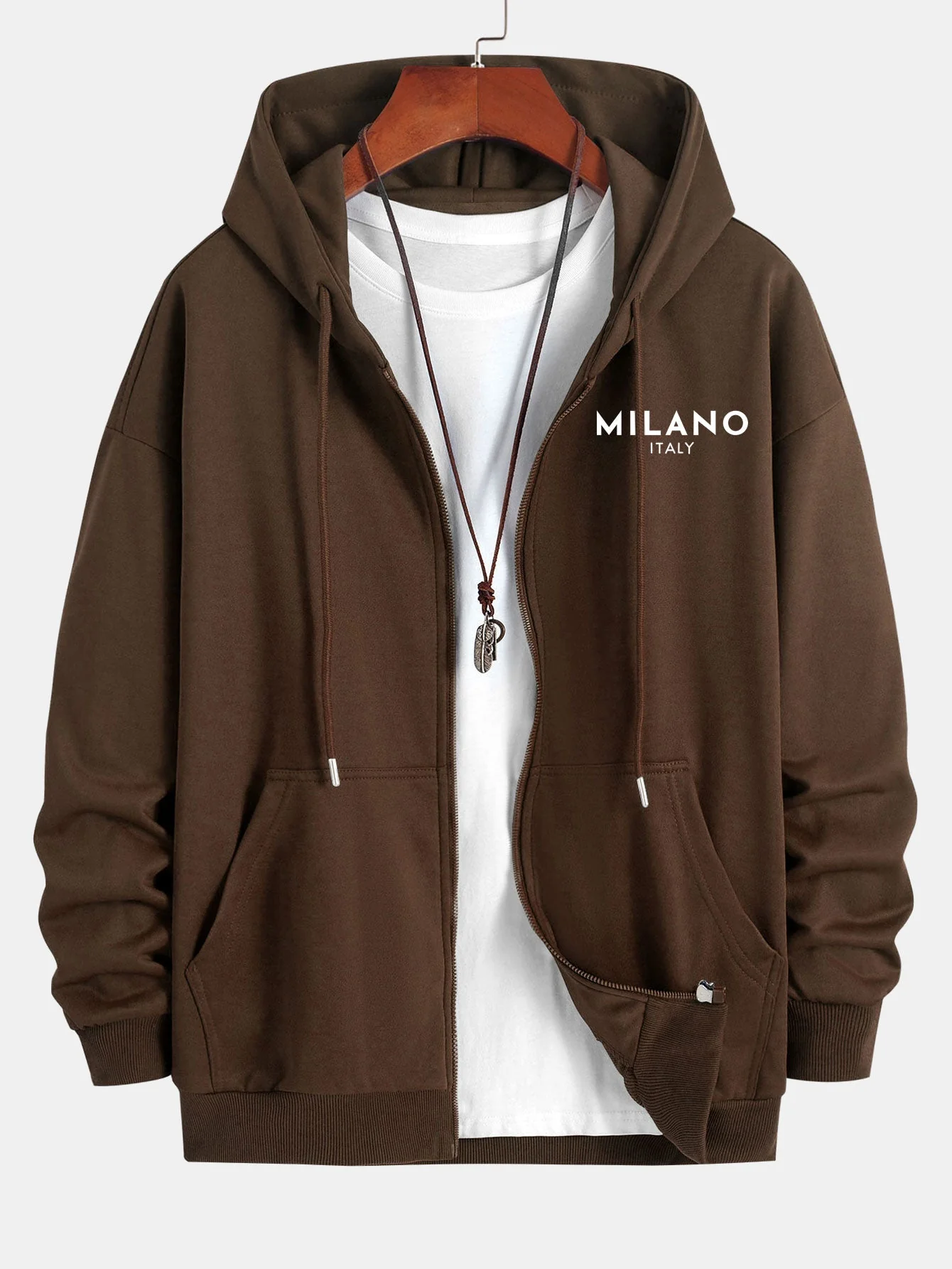 Jonas® | Milano Italy Print Relax Fit Zip Hoodie - Image 10