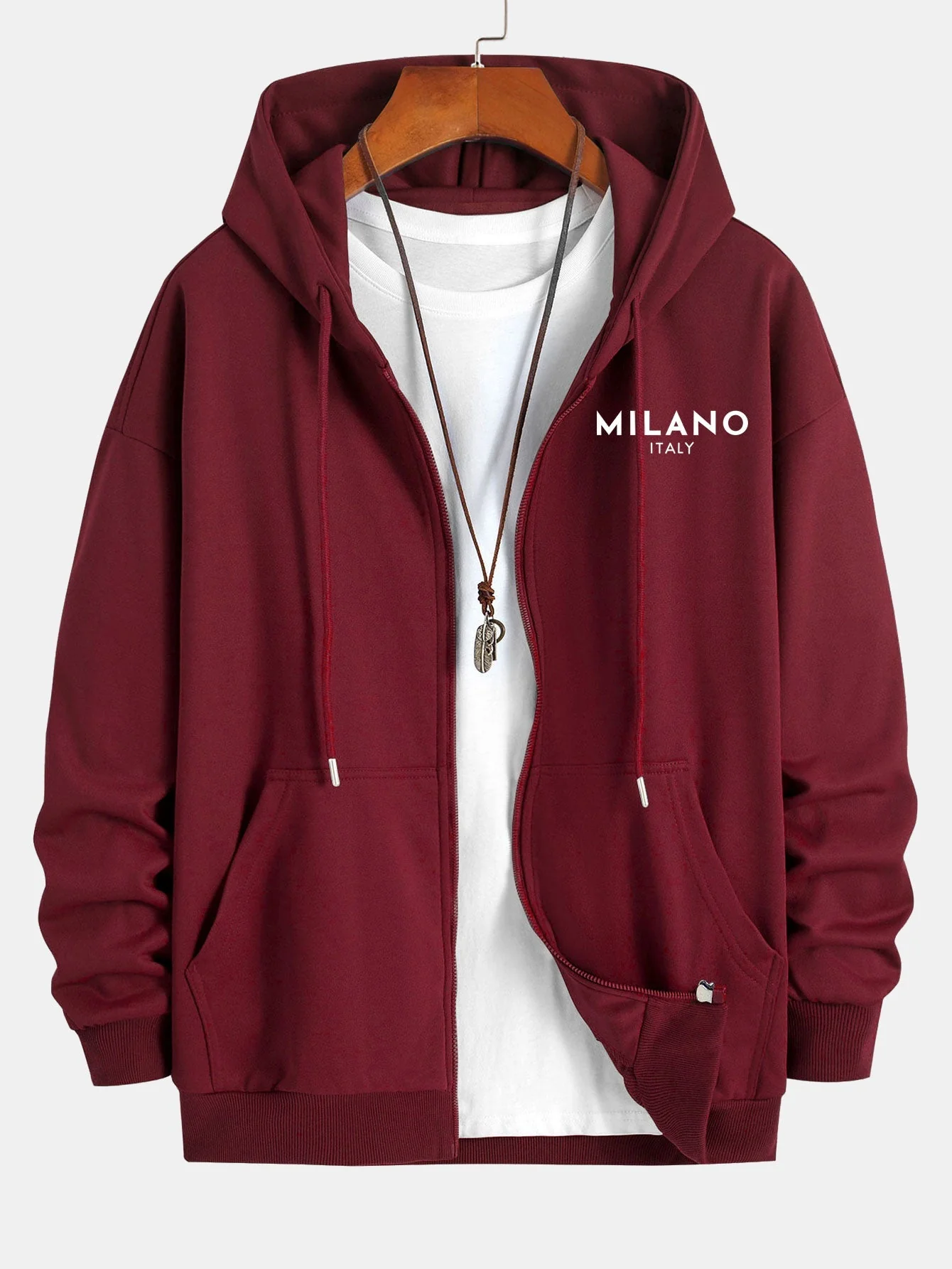 Jonas® | Milano Italy Print Relax Fit Zip Hoodie - Image 9