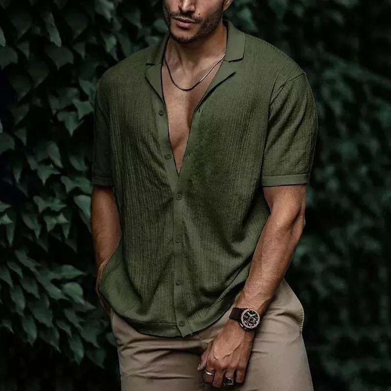 Jonas® | Solid Color Short Sleeve Shirt For Men - Image 2