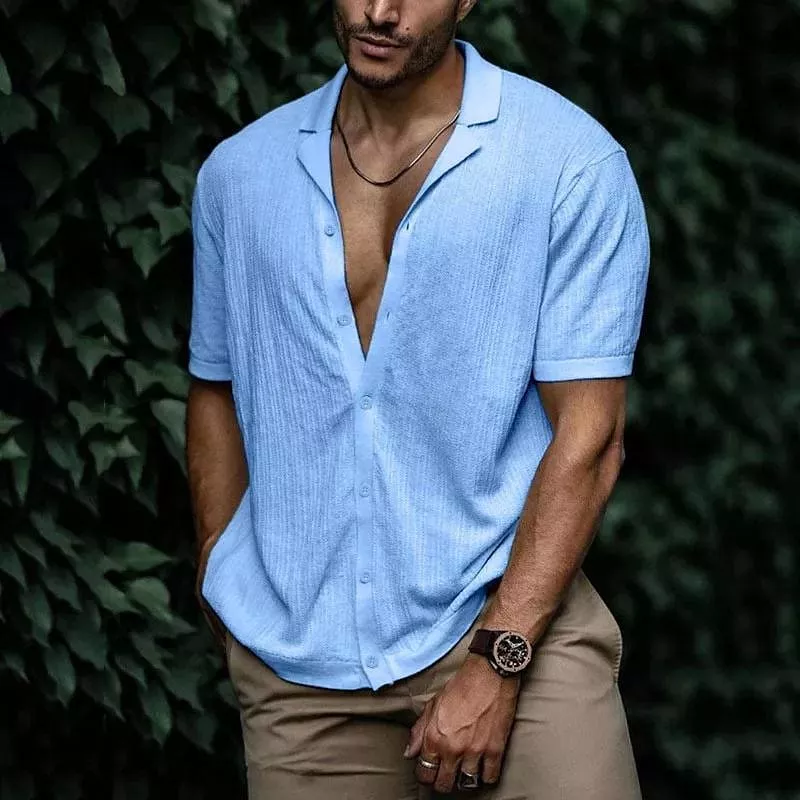 Jonas® | Solid Color Short Sleeve Shirt For Men - Image 3