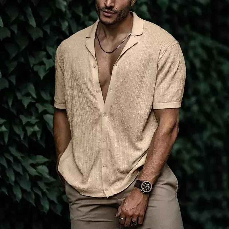 Jonas® | Solid Color Short Sleeve Shirt For Men - Image 4