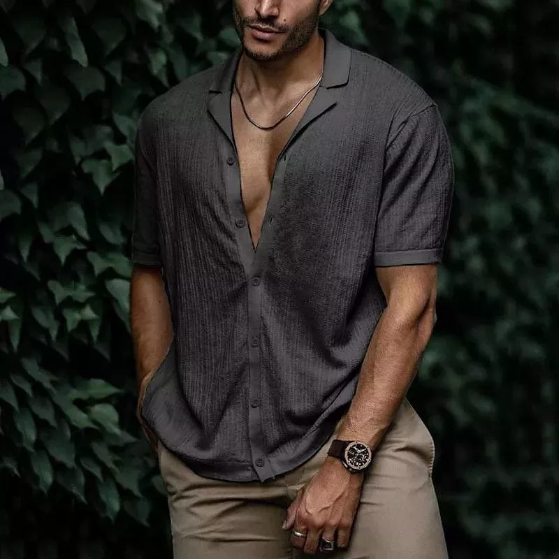 Jonas® | Solid Color Short Sleeve Shirt For Men - Image 5