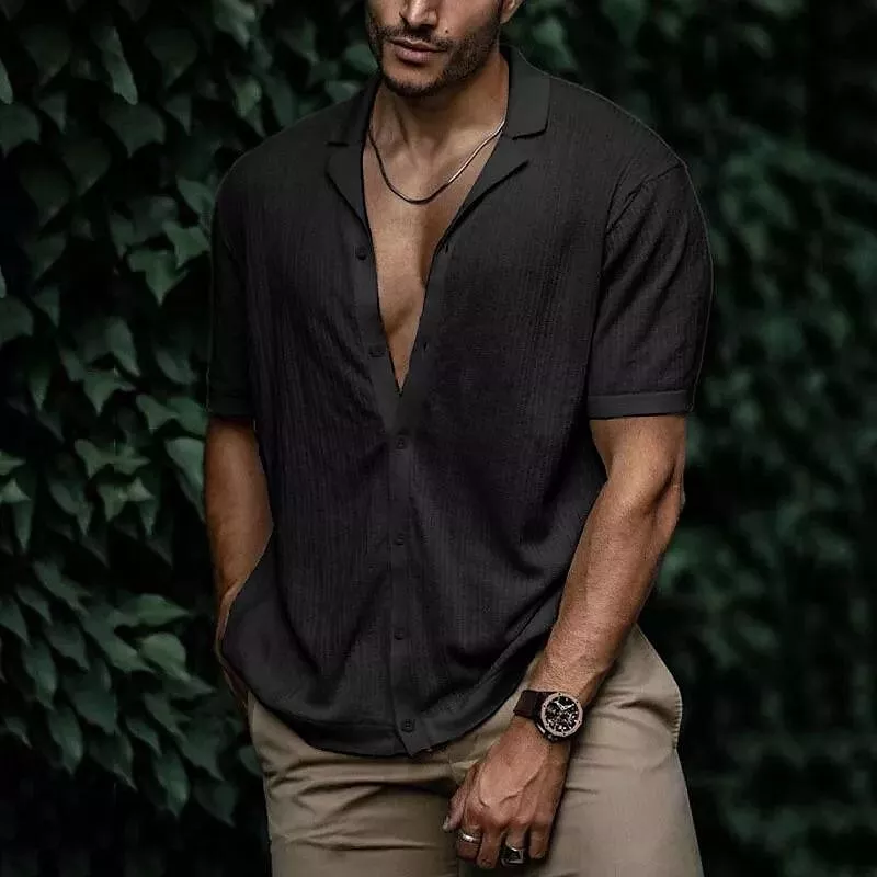 Jonas® | Solid Color Short Sleeve Shirt For Men - Image 6