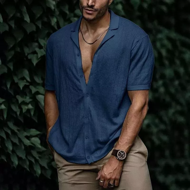 Jonas® | Solid Color Short Sleeve Shirt For Men - Image 8