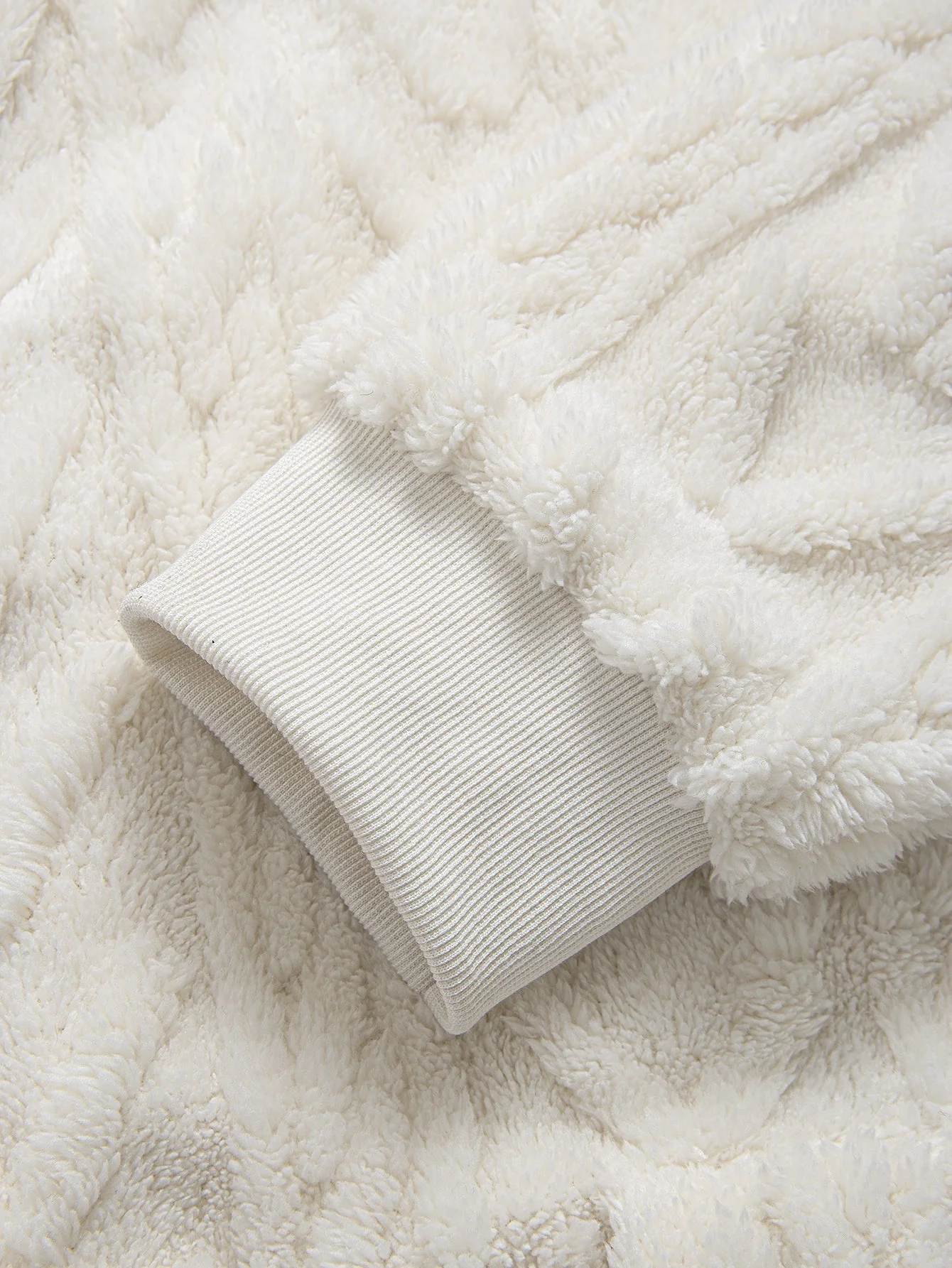 Jonas | Geometric Jacquard Zip Up Teddy Hoodie - Image 11