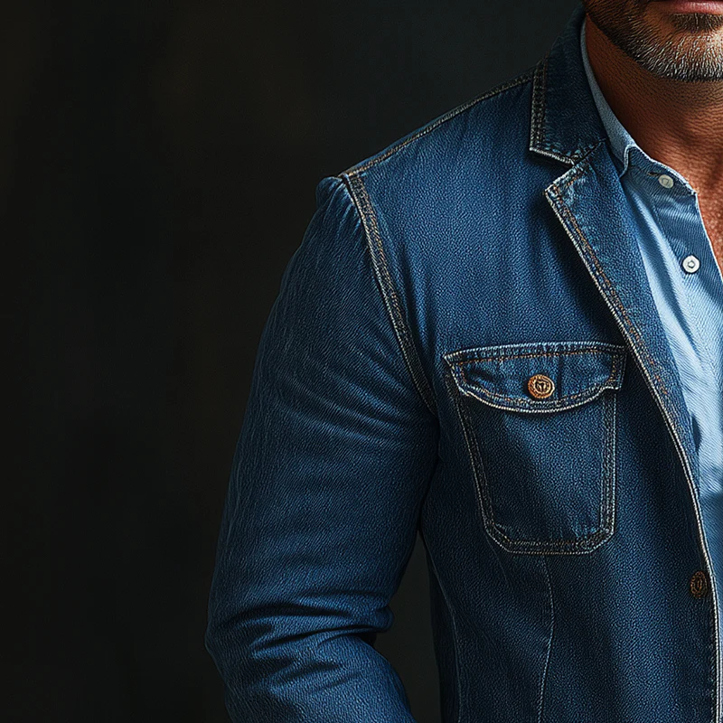 Jonathan | Men'S Vintage Washed Denim Blazer - Image 3