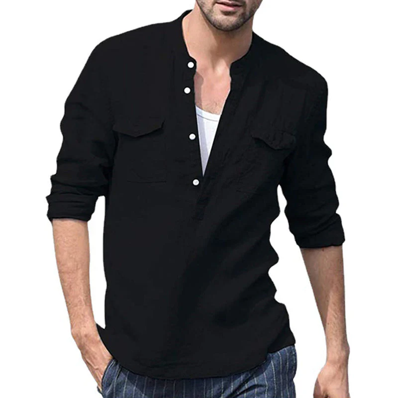 Jonathon® | Solid Color Casual Stylish Men'S Shirt - Image 3