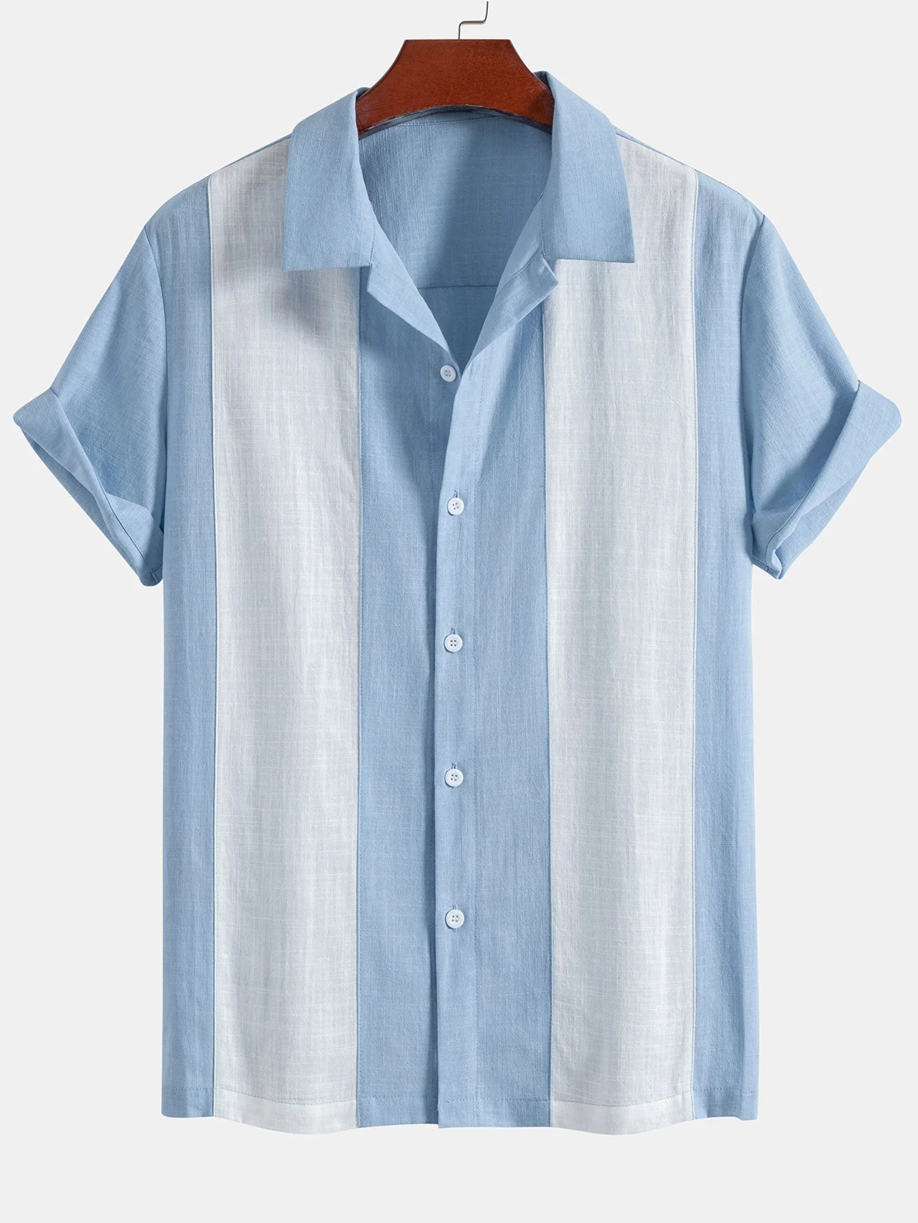 Jordán® | Linen Look Patchwork Bowling Shirt & Straight Leg Linen Pants - Image 5