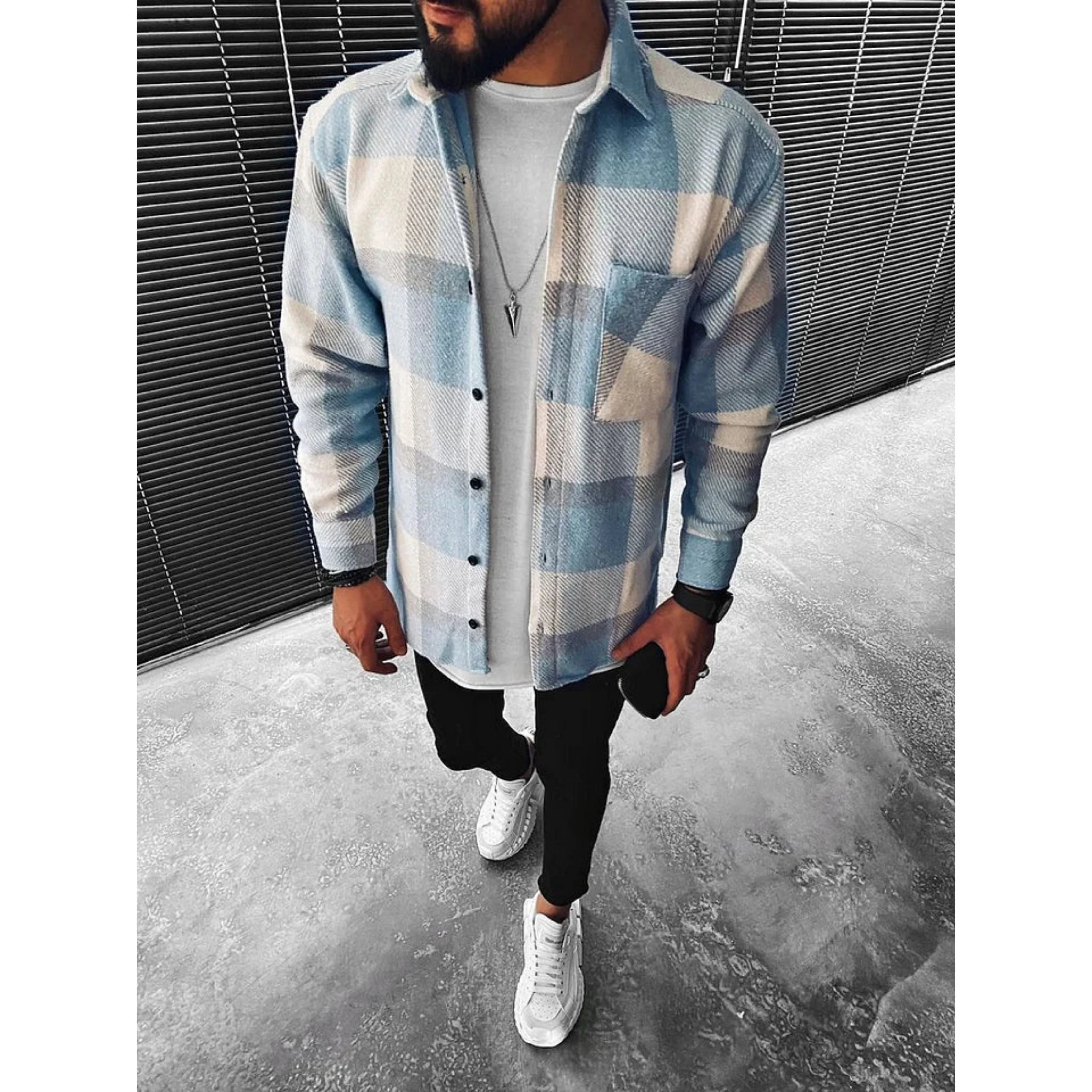 Jordan® | Men's checked jacket with long sleeves - Image 2