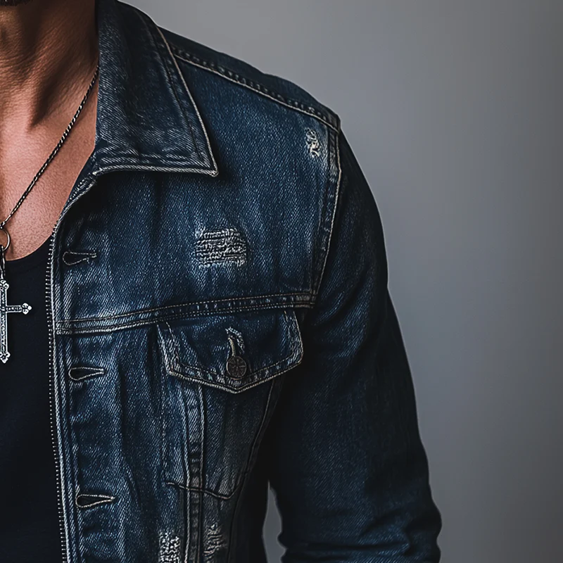 Jordan | Men'S Vintage Washed Distressed Denim Jacket - Image 4