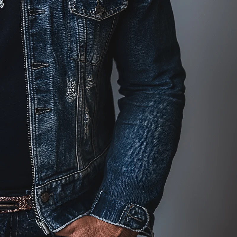 Jordan | Men'S Vintage Washed Distressed Denim Jacket - Image 6