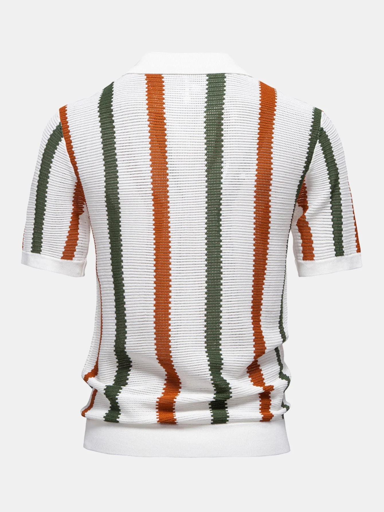 Jordan | Stripe Knit V Neck Polo Shirt - Image 5