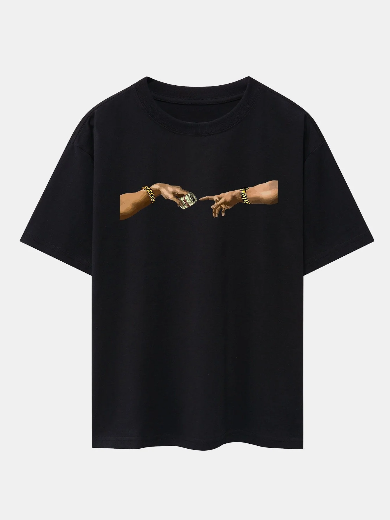 Jorge® | Cash Hand Print Drop Shoulder Oversize T-Shirt - Image 2