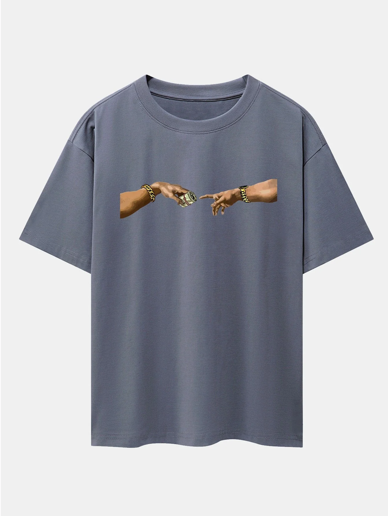 Jorge® | Cash Hand Print Drop Shoulder Oversize T-Shirt - Image 4