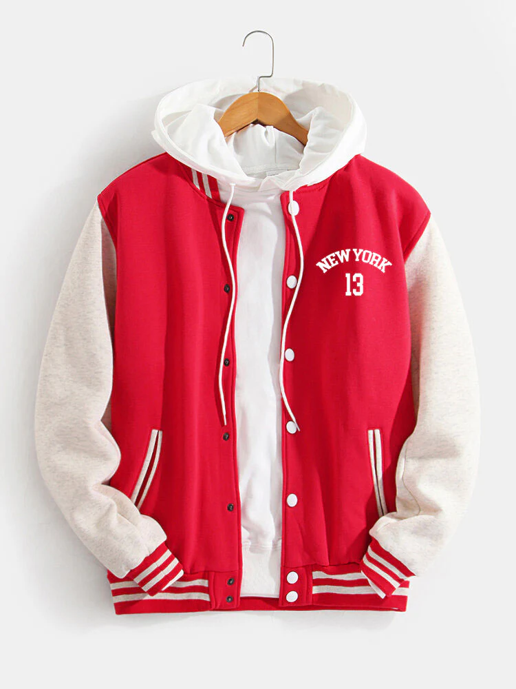 Jorge | New York Bear Print Baseball Jacket - Image 2