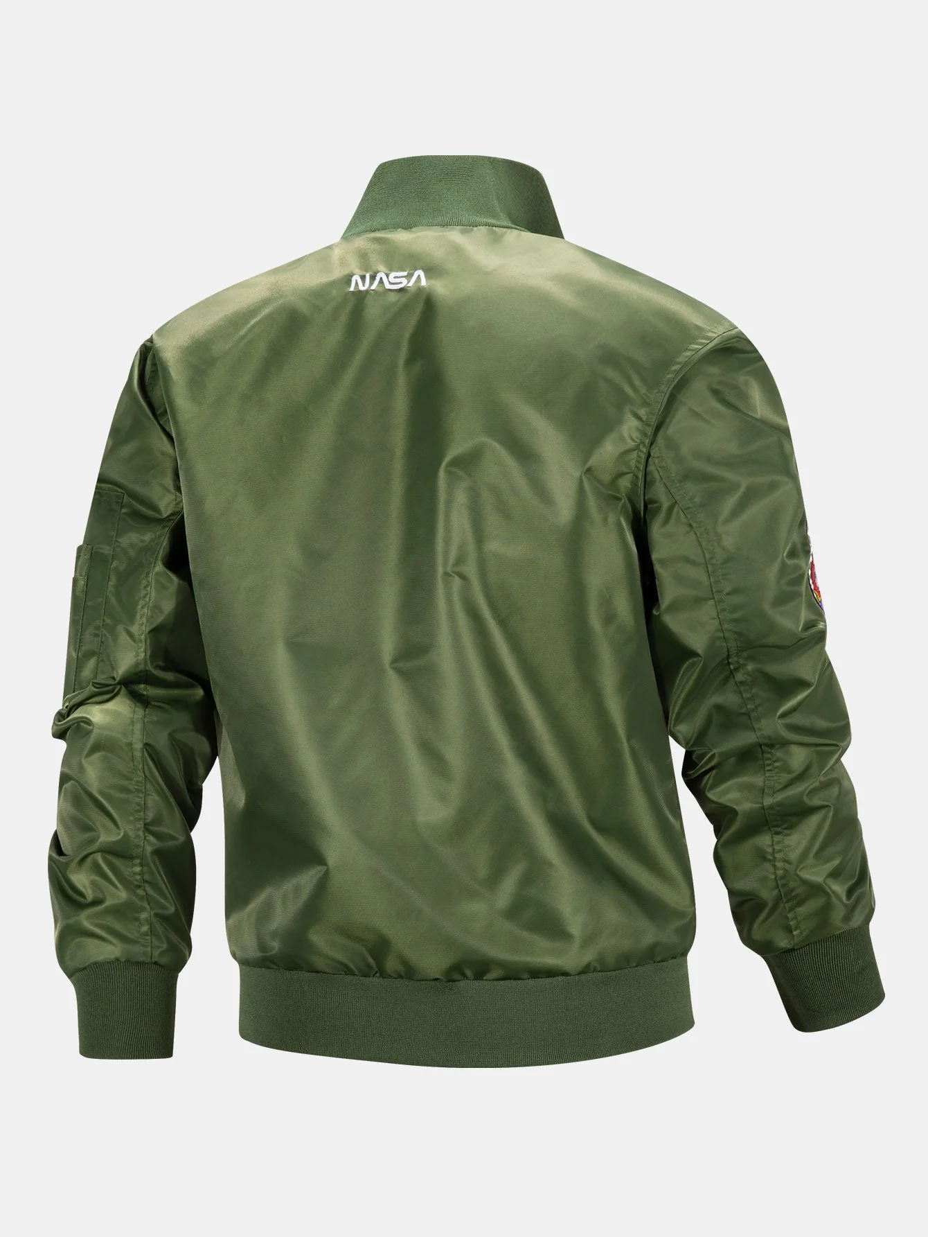 Jos�� | NASA Embroidery Quilted Lined Detachable Hooded Bomber Jacket - Image 11