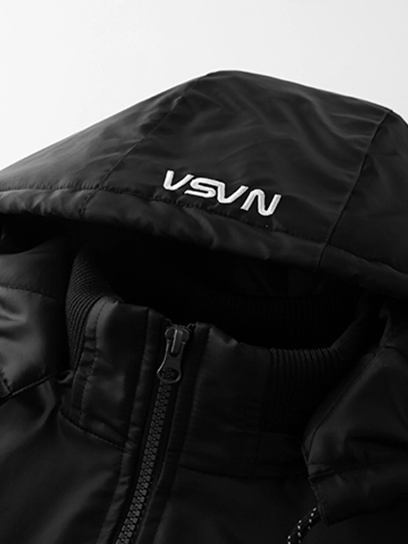 Jos�� | NASA Embroidery Quilted Lined Detachable Hooded Bomber Jacket - Image 2