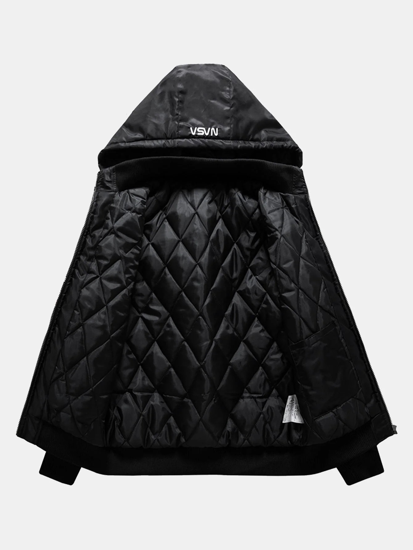 Jos�� | NASA Embroidery Quilted Lined Detachable Hooded Bomber Jacket - Image 5