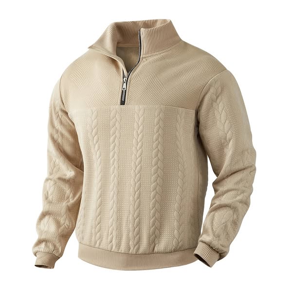 Jose® | Knitted Jacquard Sweater With Zipper - Image 2