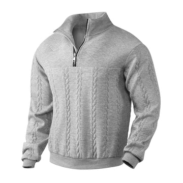 Jose® | Knitted Jacquard Sweater With Zipper - Image 4