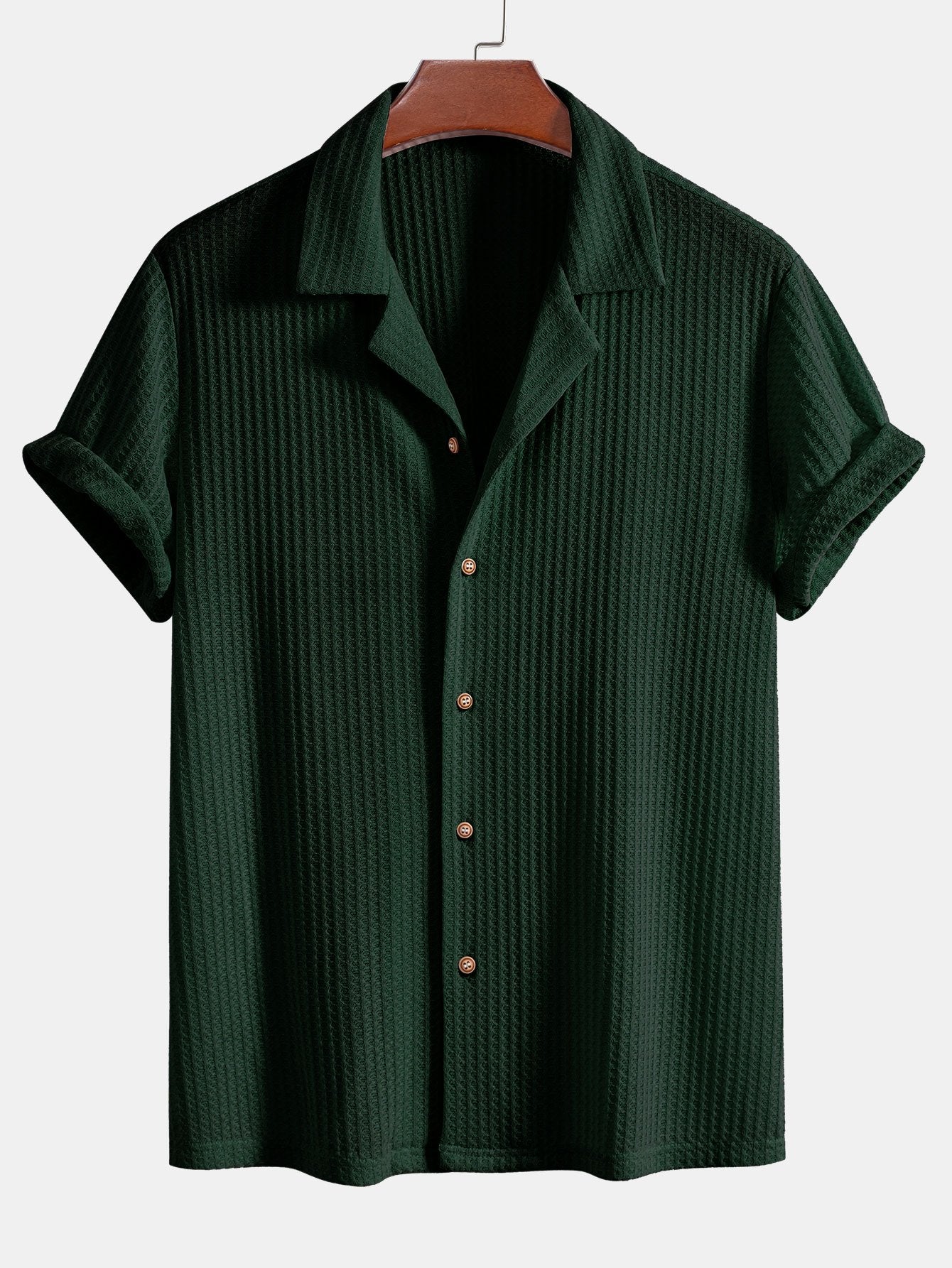 Joshua® | Short Sleeved Cuban Waffle Knit Shirt & Straight Linen Pants - Image 7