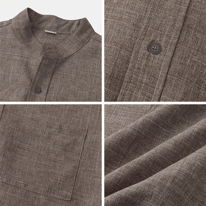 Joshua® | Solid Color Men'S Shirt Made Of Cotton Linen - Image 2