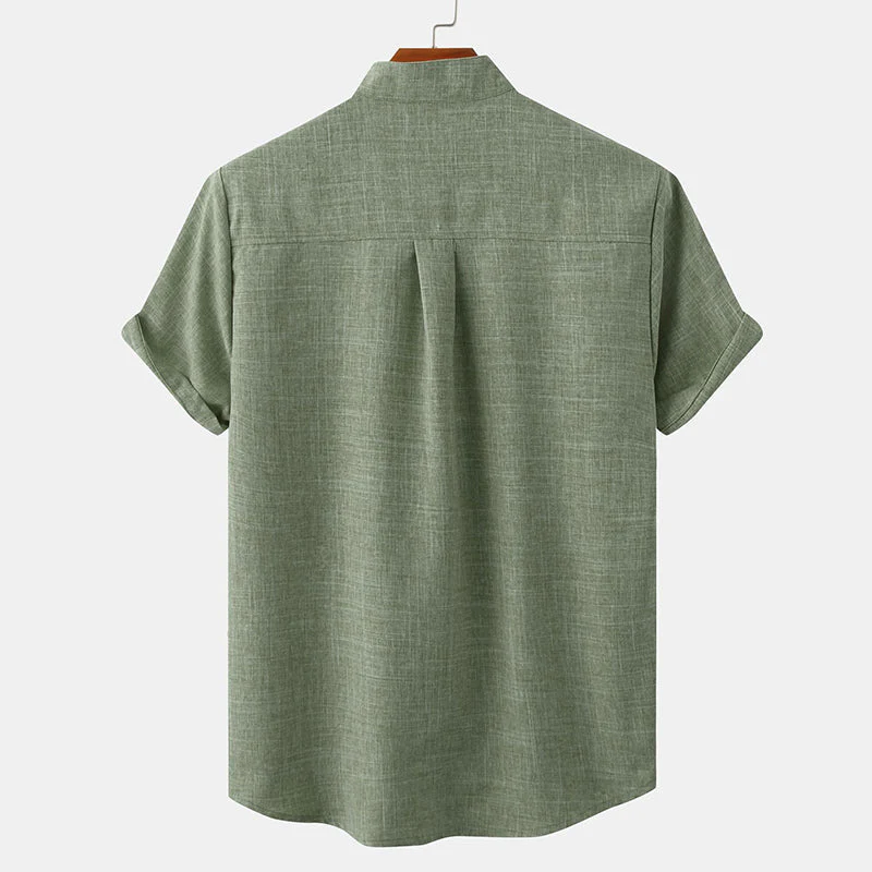 Joshua® | Solid Color Men'S Shirt Made Of Cotton Linen - Image 4