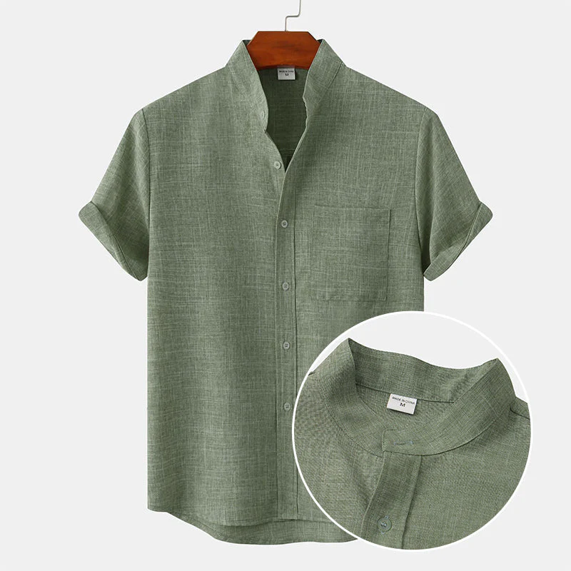 Joshua® | Solid Color Men'S Shirt Made Of Cotton Linen - Image 5