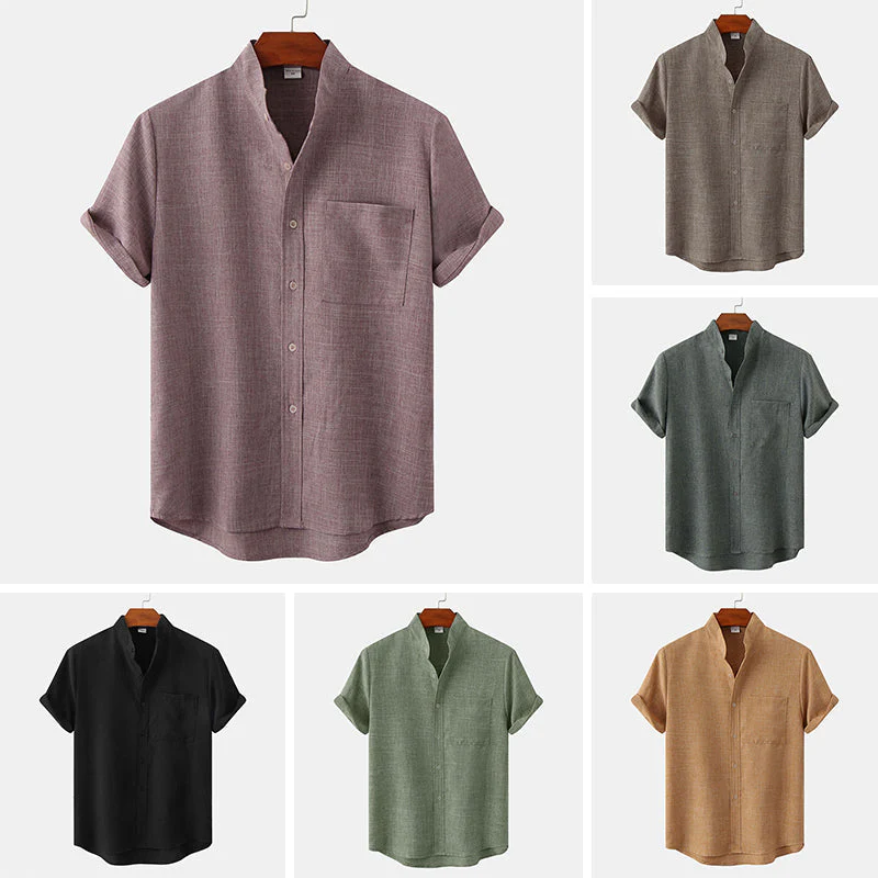 Joshua® | Solid Color Men'S Shirt Made Of Cotton Linen - Image 7