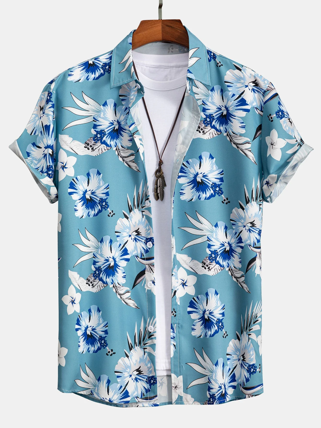 Joshua® | Tropical Floral Print Button Up Shirt & Swim Shorts - Image 7