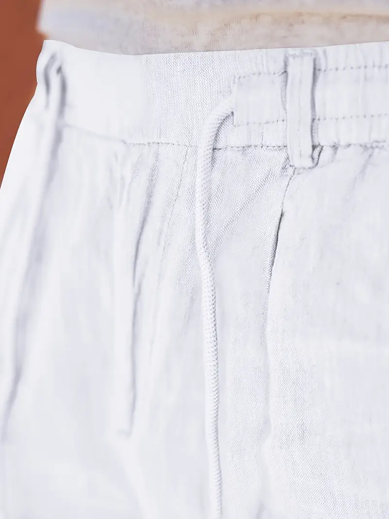 Joshua | Wide-leg linen pants with drawstring - Image 18