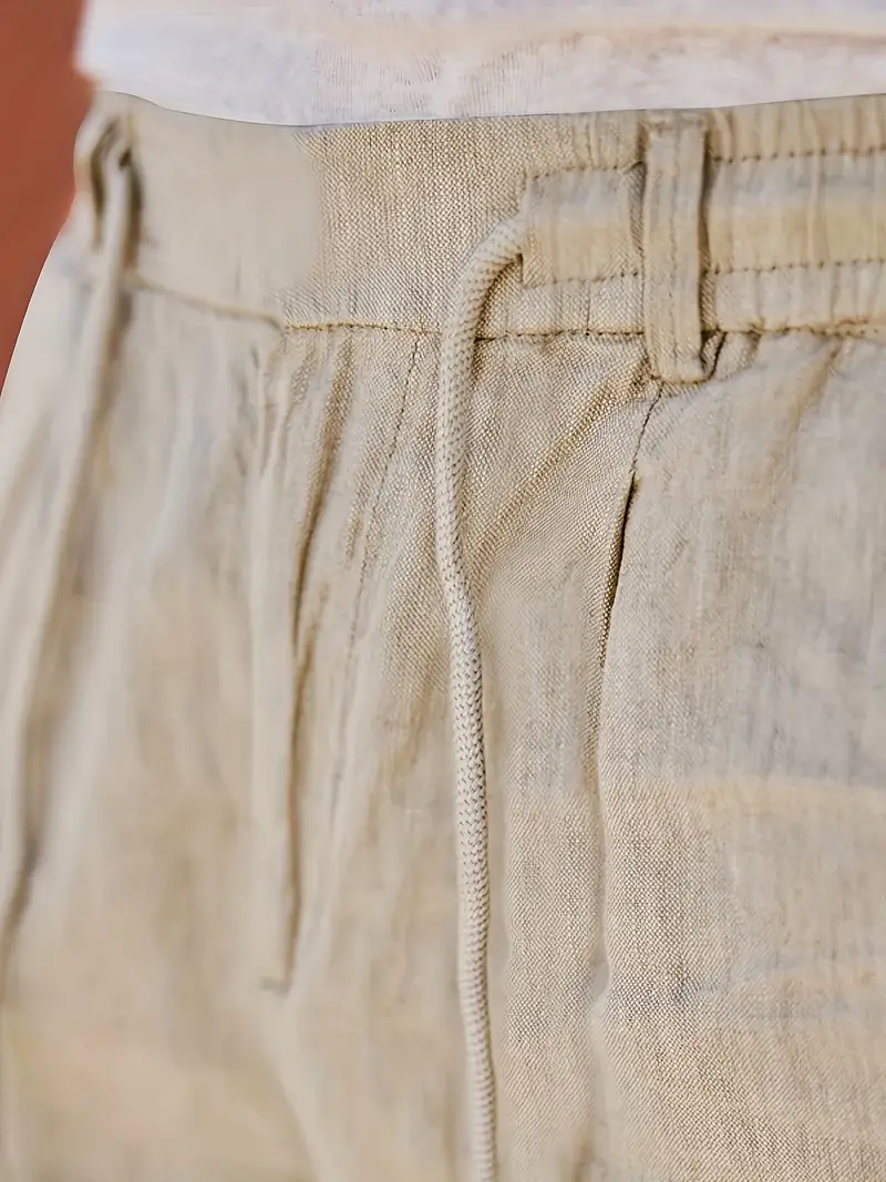 Joshua | Wide-leg linen pants with drawstring - Image 22
