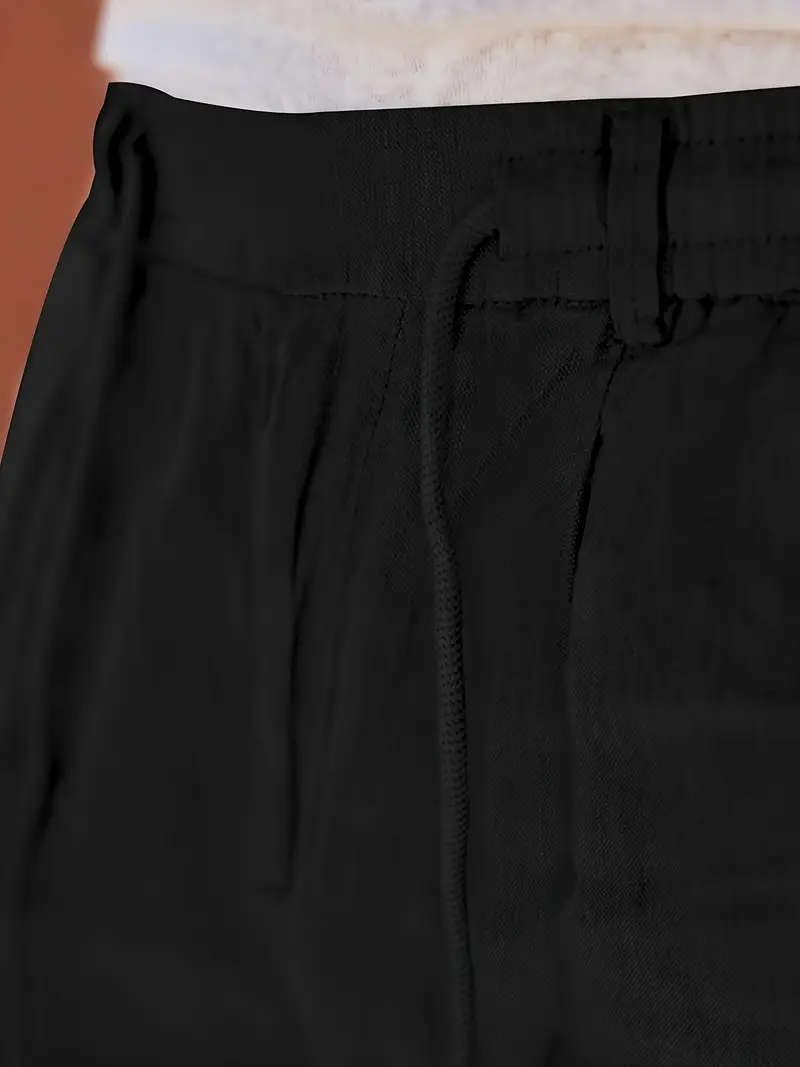Joshua | Wide-leg linen pants with drawstring - Image 35