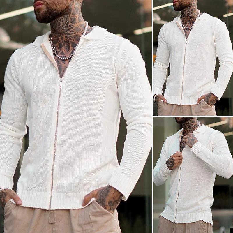 Josiah® | Casual Long-Sleeved Zip-Up Knitted Sweater For Men - Image 2