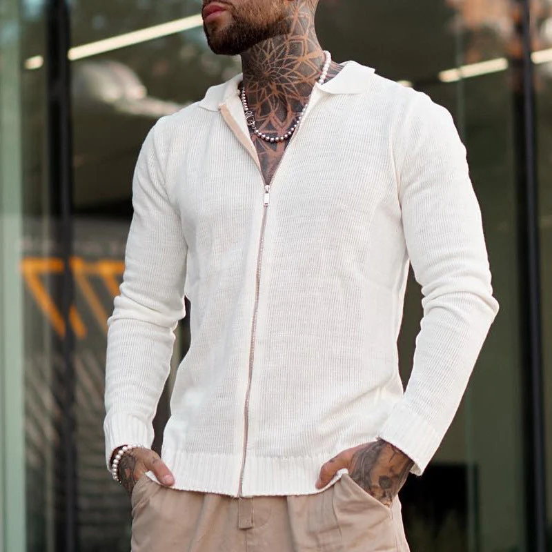 Josiah® | Casual Long-Sleeved Zip-Up Knitted Sweater For Men - Image 4