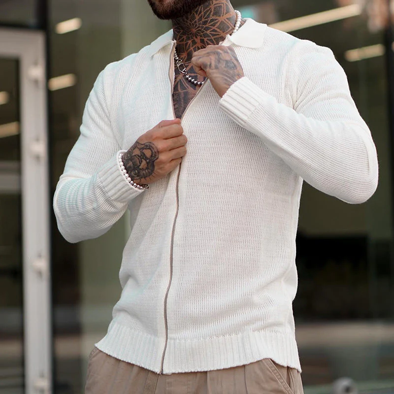 Josiah® | Casual Long-Sleeved Zip-Up Knitted Sweater For Men - Image 6