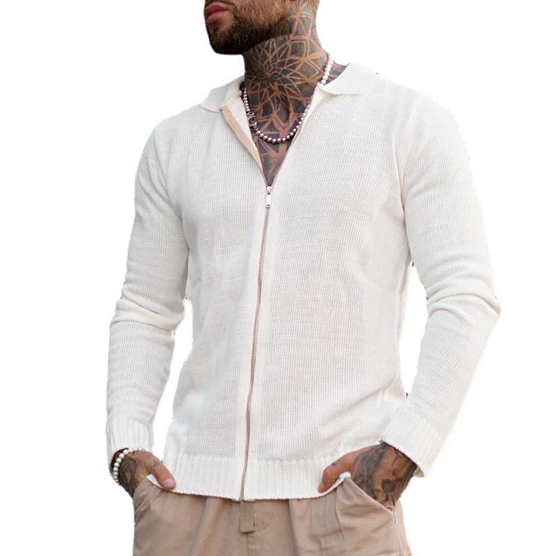 Josiah® | Casual Long-Sleeved Zip-Up Knitted Sweater For Men - Image 8