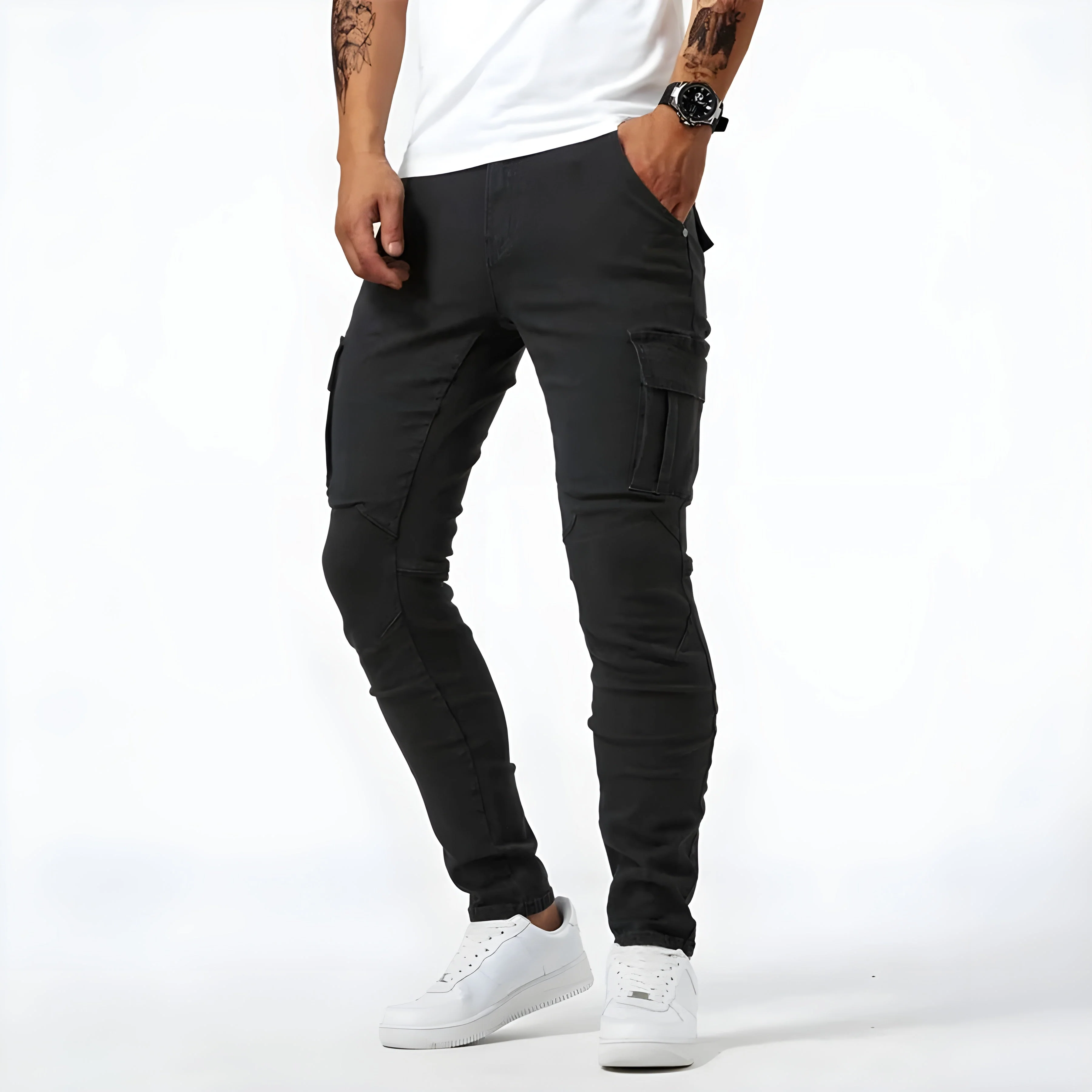 Josías | Slim men's cargo pants with multi-pocket design - Image 5