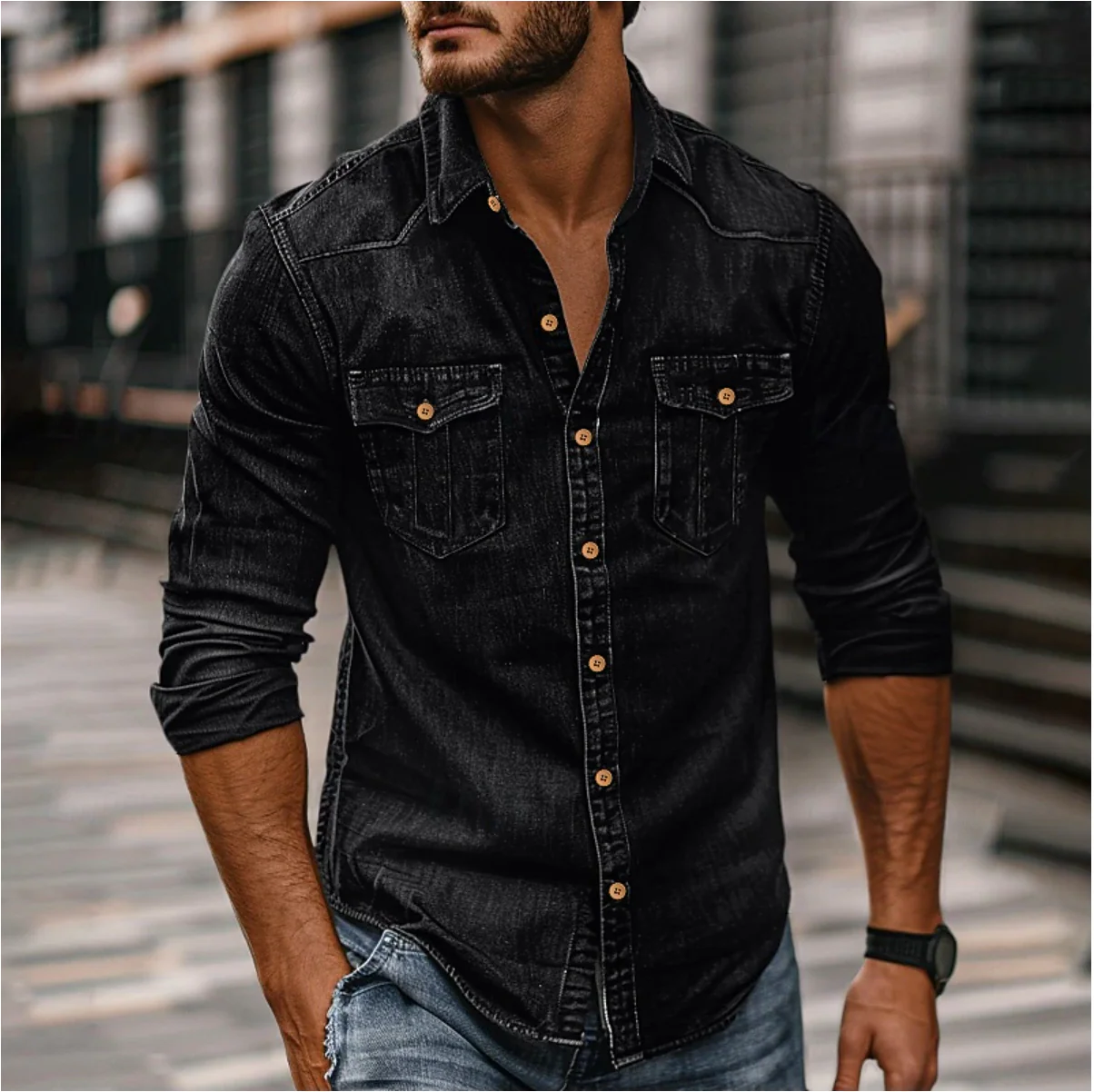 Joss® | Denim Shirt For Men - Image 3