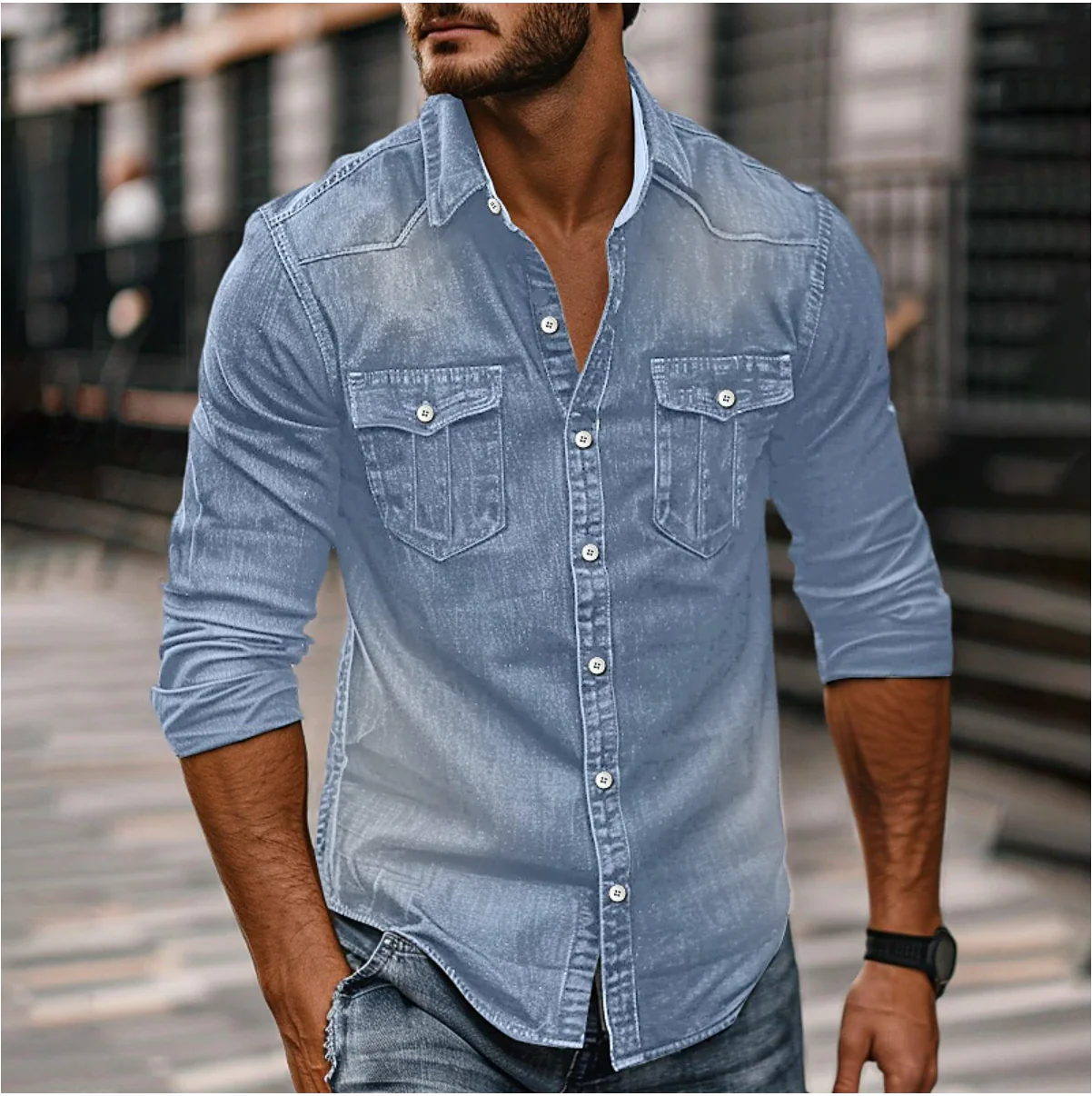 Joss® | Denim Shirt For Men - Image 4