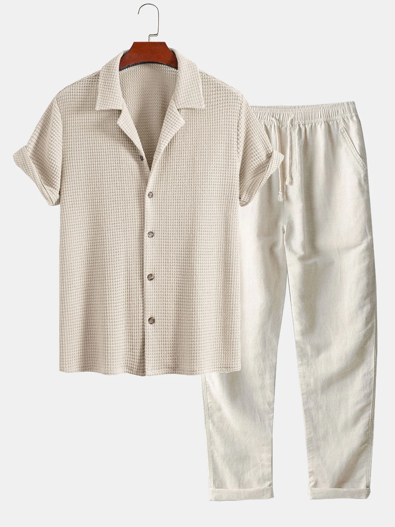 Josué® | Textured Cuban Shirt & Straight Leg Linen Pants - Image 3